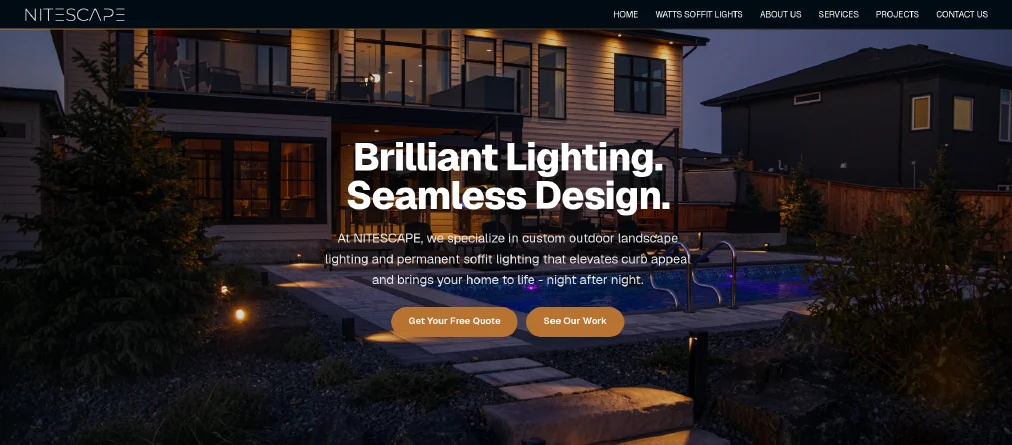 Screenshot of the nitescape.ca homepage